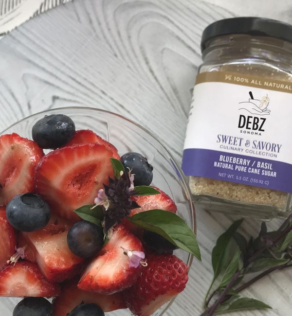 DEBZ Sonoma Sweet and Savory blueberry basil sugar.