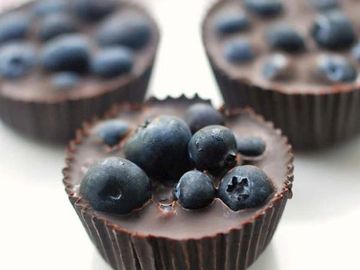 our amazingly delicious chocolate loaded with fresh blueberries