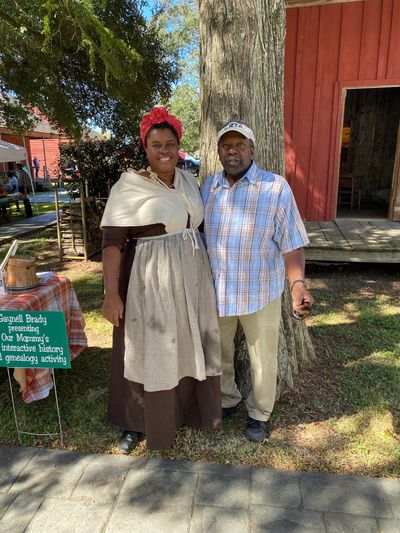 Gaynell Brady,  Our Mammy's, with her cousin Leroy at the West Baton Rouge Sugar Festival.
