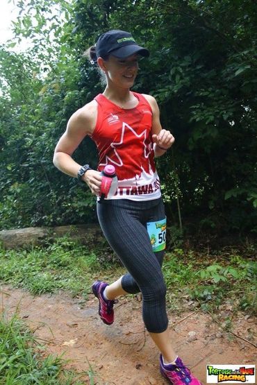 Club founder running trail race