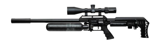 FX Airguns Impact M3 M4 700mm Airgun with an Element Optics rifle scope
