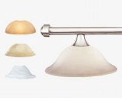 Chrome light with alabaster glass shade