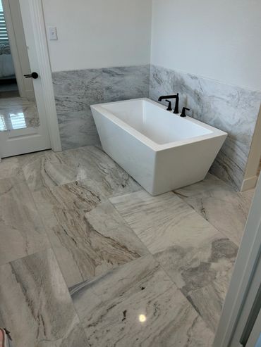 Marble tile installation