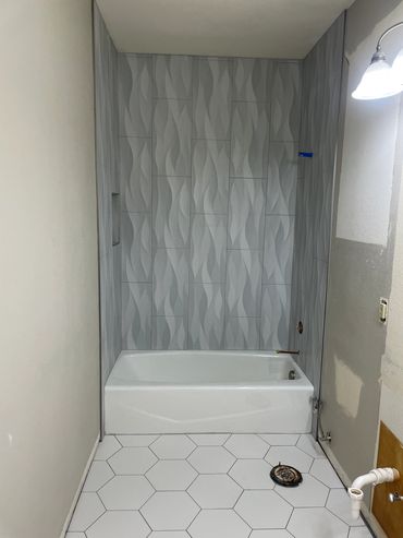 Tub surround tile installation