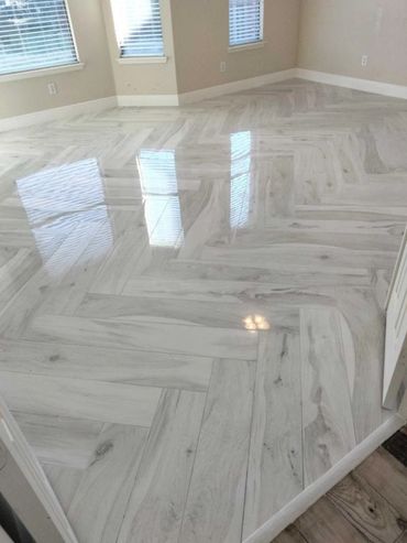 Tile project Floor Herringbone installation