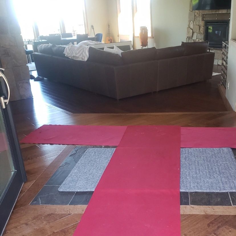 Red Floor Runners. Floor Protection.