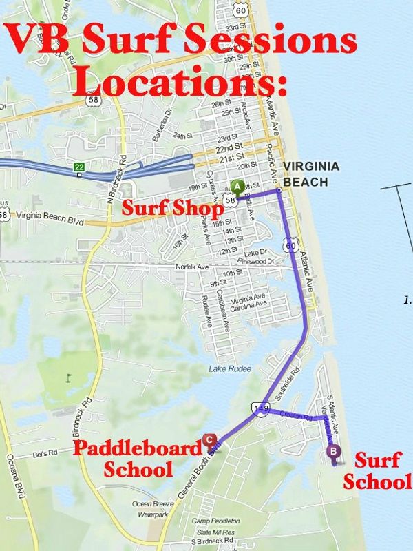 VB Surf Sessions Locations in Virginia Beach