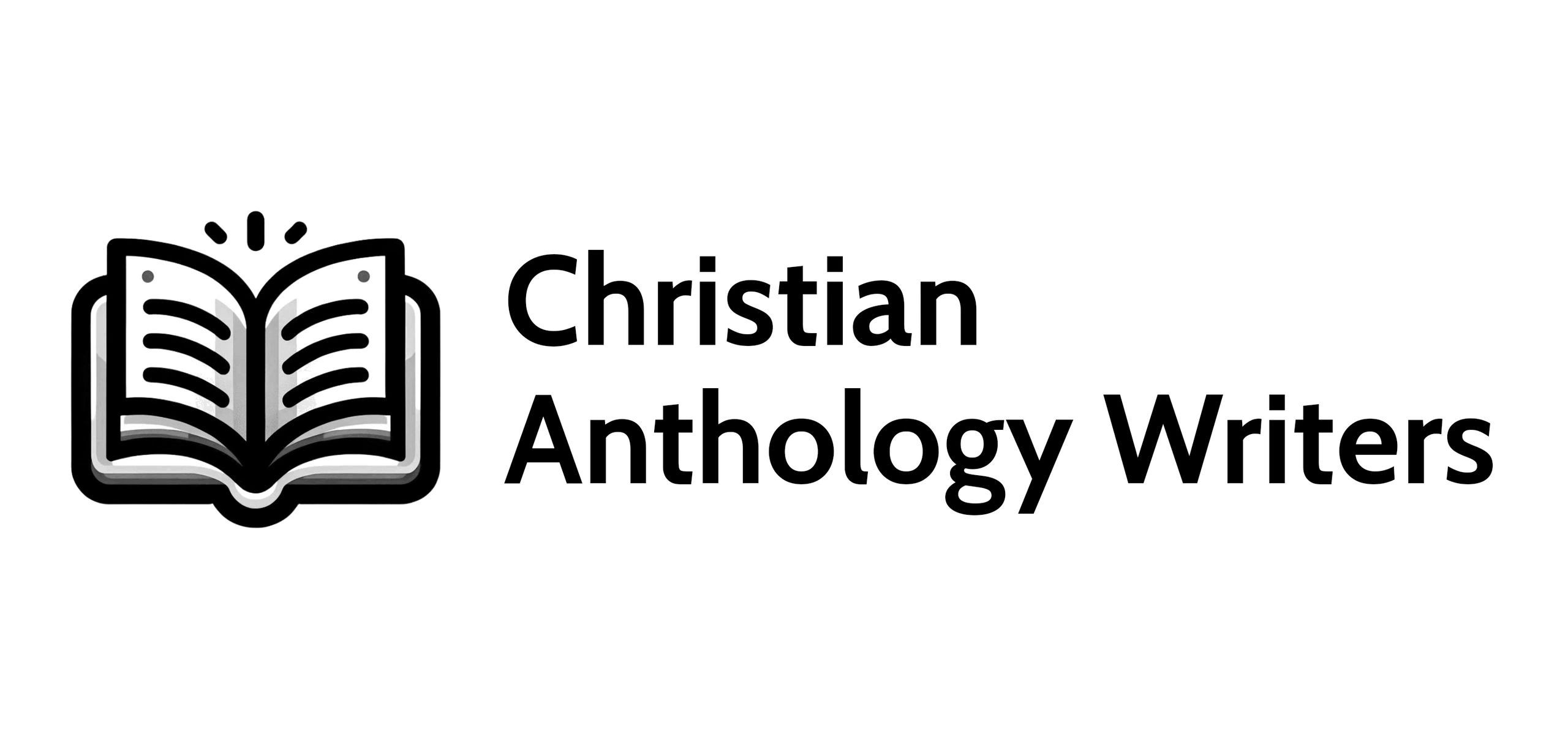 Logo of Christian Anthology Writers with an open book icon.