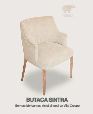 Silla con apoyabrazos, silla de comedor, silla tapizada, silla de madera tapizada, silla de diseño