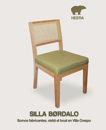 Silla con apoyabrazos, silla de comedor, silla tapizada, silla de madera tapizada, silla de diseño