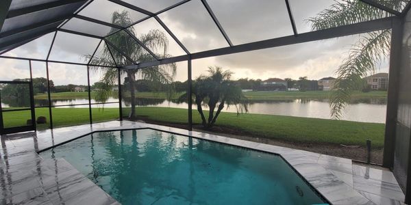 Specializes in pool cage rescreening, pool enclosure restoration, patio pool screen repair, paint.