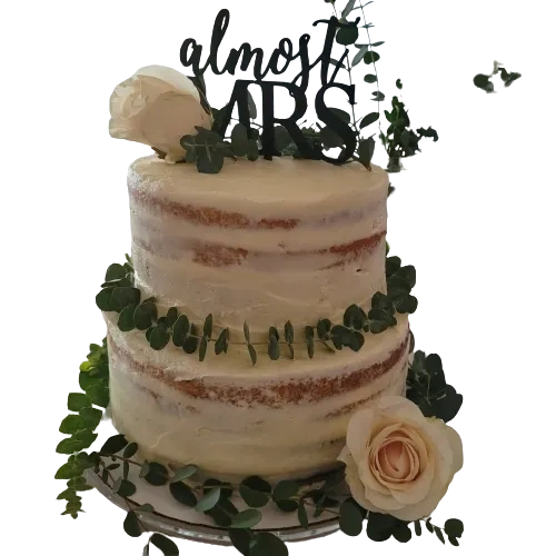 Semi naked cake for a bridal shower. Would make a lovely small wedding cake.