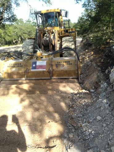 Residential, site pads, roads, Ironwolf, TexHall Rock Milling, ranch, subdivision, municipal, grade