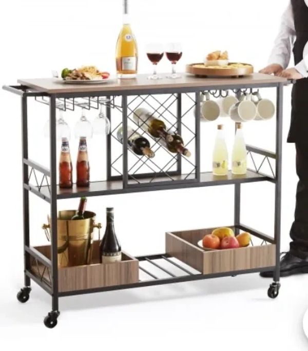Bar Cart with Bottle Organizer
$150.00