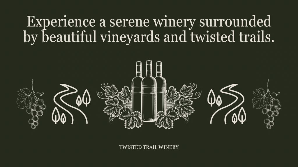 Serene winery with vineyards and twisted trails.