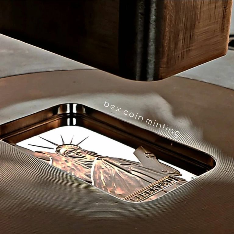 BEX Coin Minting, Silver Art Bar minting