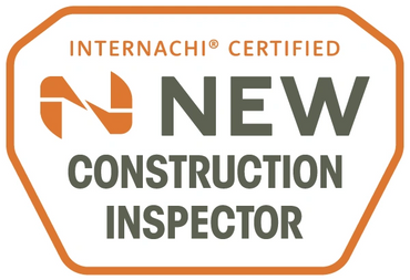 Internachi certified new construction inspector badge with orange border and text.