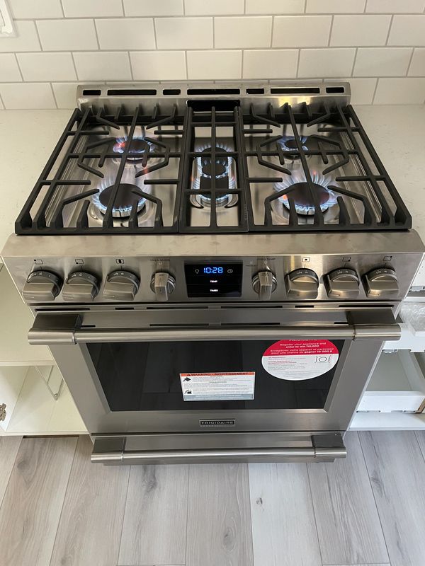 Natural gas line to range. And install of range.