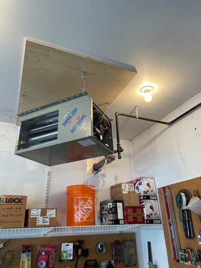 Garage heater installation