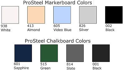 ProSteel color chart