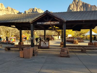 Red Rock Shuttle Kiosk in Springdale, UT.