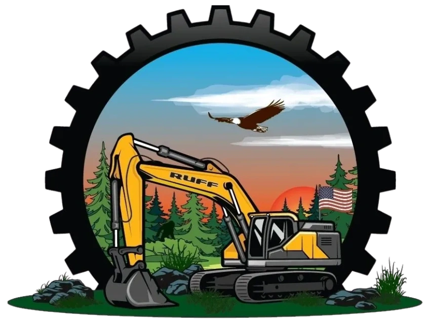 Ruff's Grading Logo Excavator