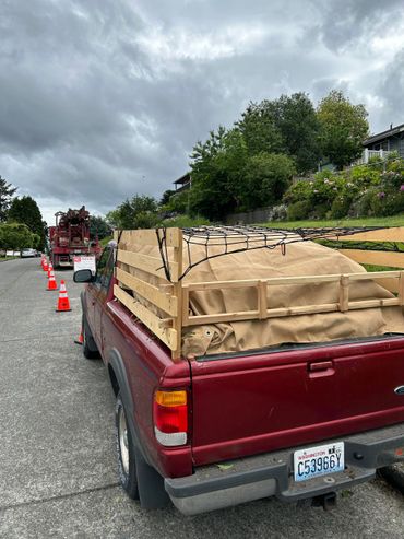 A full load of construction supplies from residential junk hauling