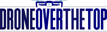 Logo for Drone Over The Top with a drone illustration.