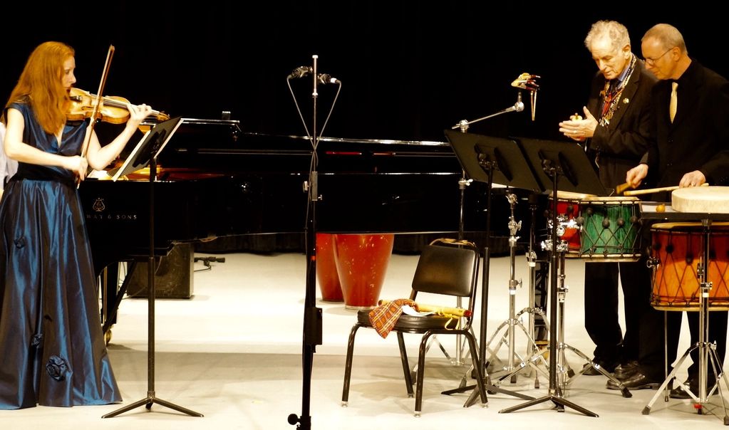 David Amram performing with Elmira Darvarova (former MET Opera concertmaster) and Greg Zuber (MET Op