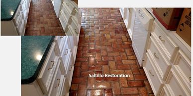 Saltillo after cleaning and sealing