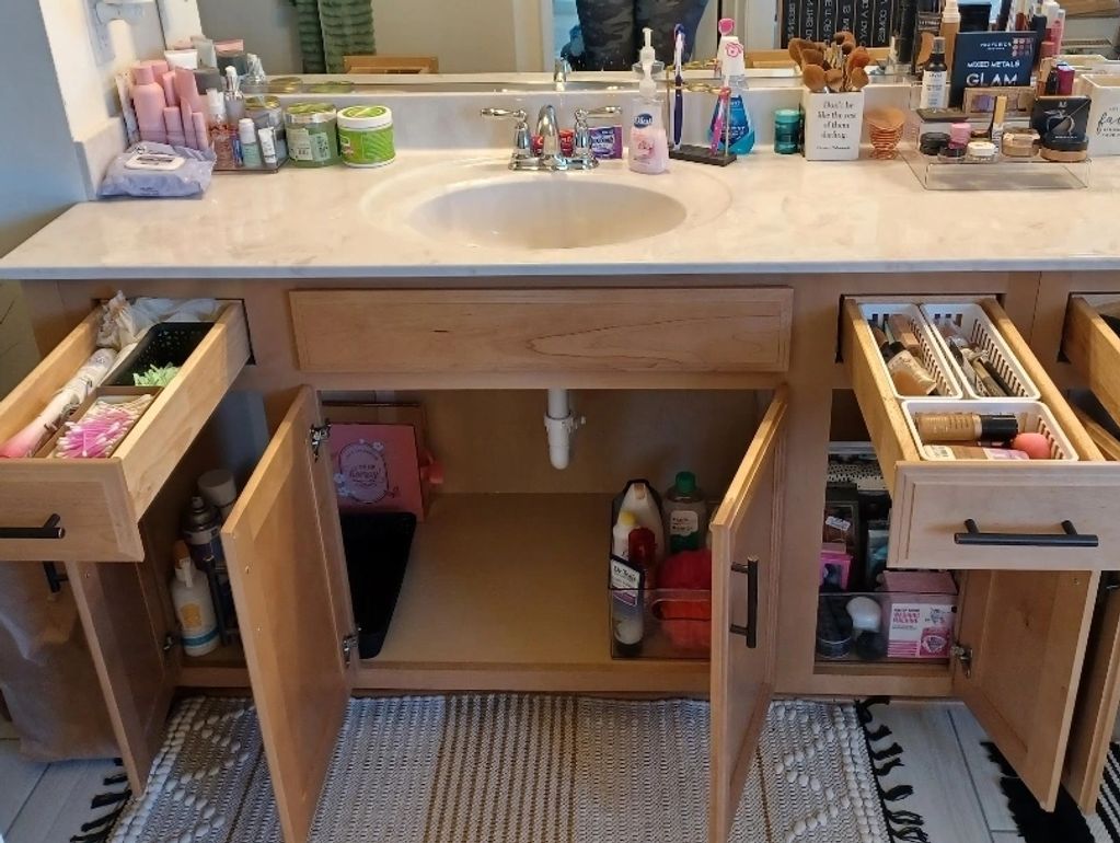 organized bathroom storage designed for daily use