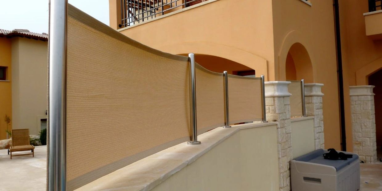 Privacy screens by Shadeports Plus, Cyprus experts shade solutions provider.