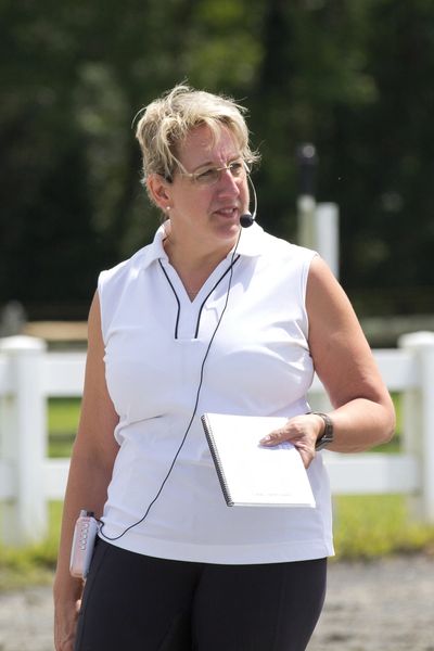 Carole Curley, Dressage Instructor teaching a lesson in New Jersey