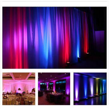 Many up lighting colors available for your event.