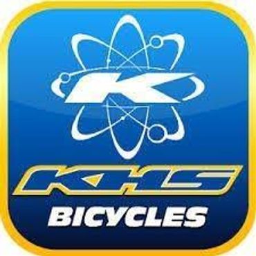 Logo for KHCS Bicycles with atomic design elements.