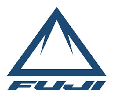Blue Fuji logo with a stylized mountain and bold text.