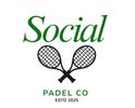 Logo with two crossed padel rackets and the text Social Padel Co ESTD 2025.