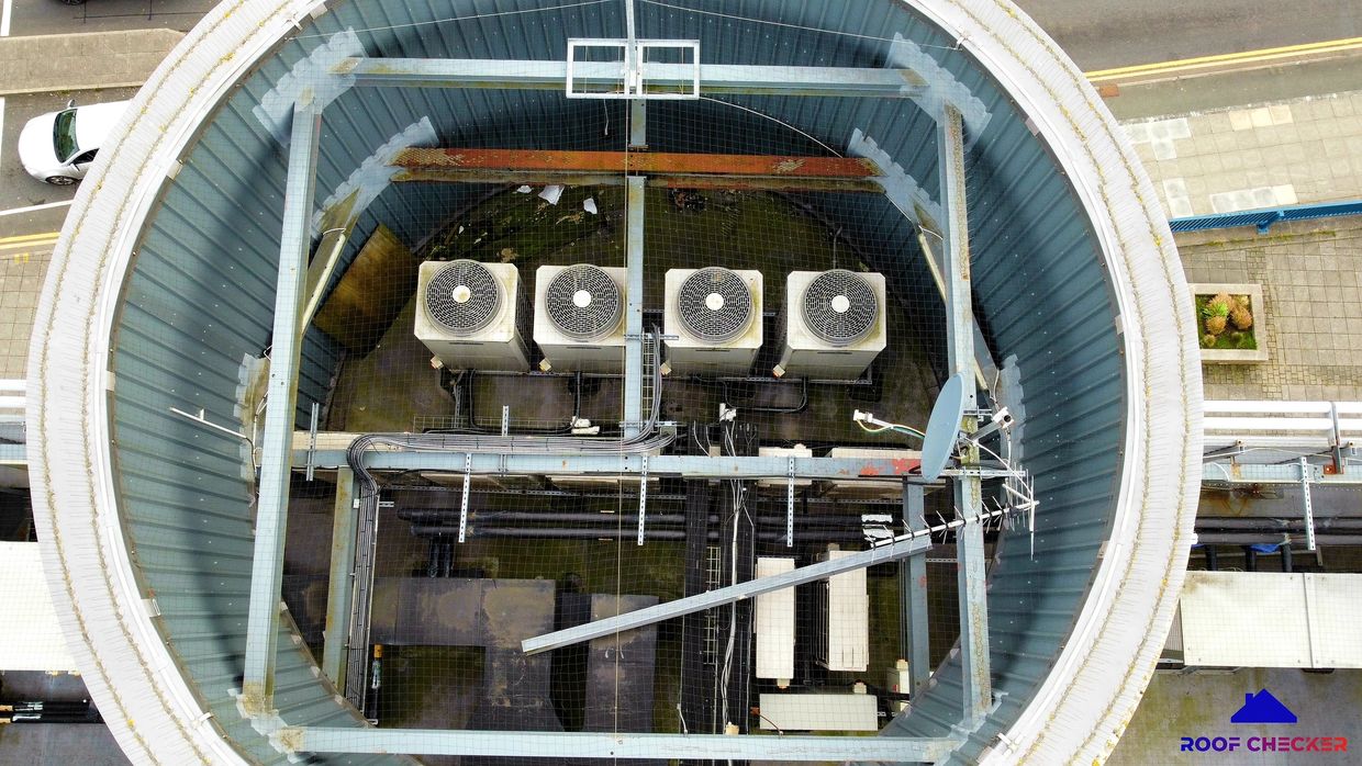 Industrial roof inspection, air conditioning inspection