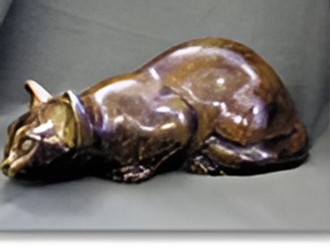 Silhouette Inlay Cat Urns in brass