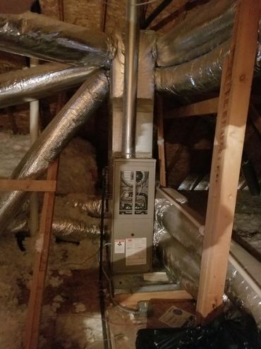 Old furnace and evaporator coil in Marietta, GA