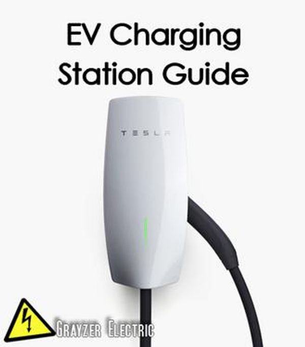 Grayzer Electric logo with Tesla Wall Connector and EV Charging Station Guide
