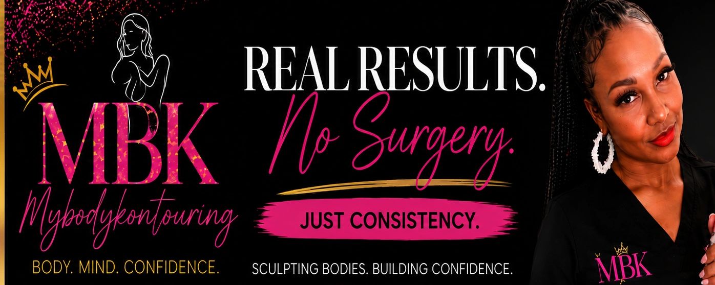 Beauty service ad for non-surgical body contouring and wellness.