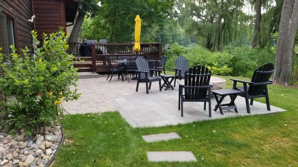 Natural Backyard Patio.  Natural stone and pavers