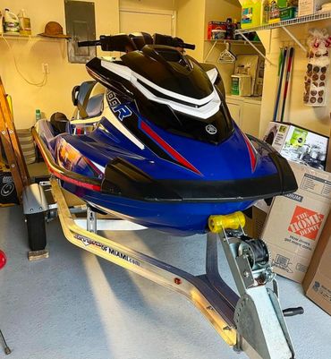 Waverunner being repaired in person's garage