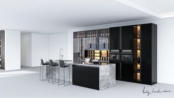 Luxury high end kitchen, designed by interior designer Vicky Lavda