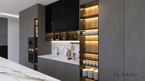 Luxury high end kitchen, designed by interior designer Vicky Lavda