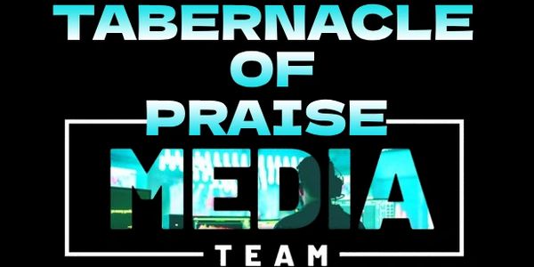Logo of Tabernacle of Praise Media Team in blue and white.