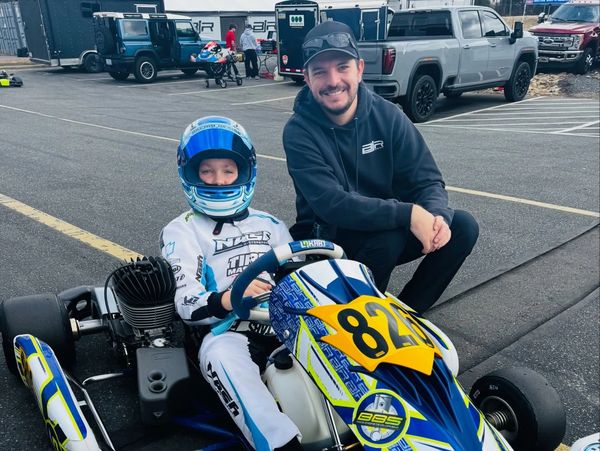 Callen racing a go-kart