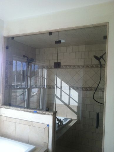 european frameless shower door