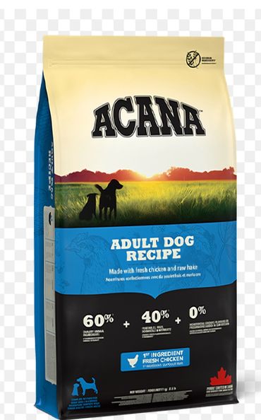 Bag of ACANA adult dog food with fresh chicken recipe.